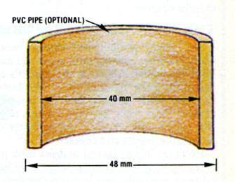 Optional PVC pipe attachment.